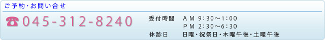 お問い合せは、045-312-8240まで